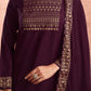 Purple Cotton Printed Straight Kurta with Pant & Dupatta  Festive Wear under 1000