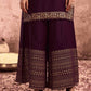 Purple Cotton Printed Straight Kurta with Pant & Dupatta  Festive Wear under 1000