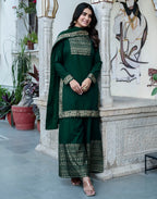 Poly Rayon Foil Print Straight 3 Piece Kurta Set