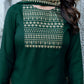 Dark Green Cotton Printed Straight Kurta with Pant & Dupatta Festive Wear for Women