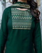 Poly Rayon Foil Print Straight 3 Piece Kurta Set