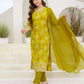 Cotton Blend Printed Straight Kurta with Pant & Dupatta