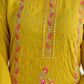 Yellow Silk Blend Embroidery and Mirror Work Straight Kurta Set for Women with Pant & Dupatta