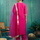 Silk Blend Embroidered Straight Kurta with Pant & Dupatta