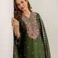 Green Silk Embroidered Straight Kurta Set with Pant and Dupatta for Women under 1299
