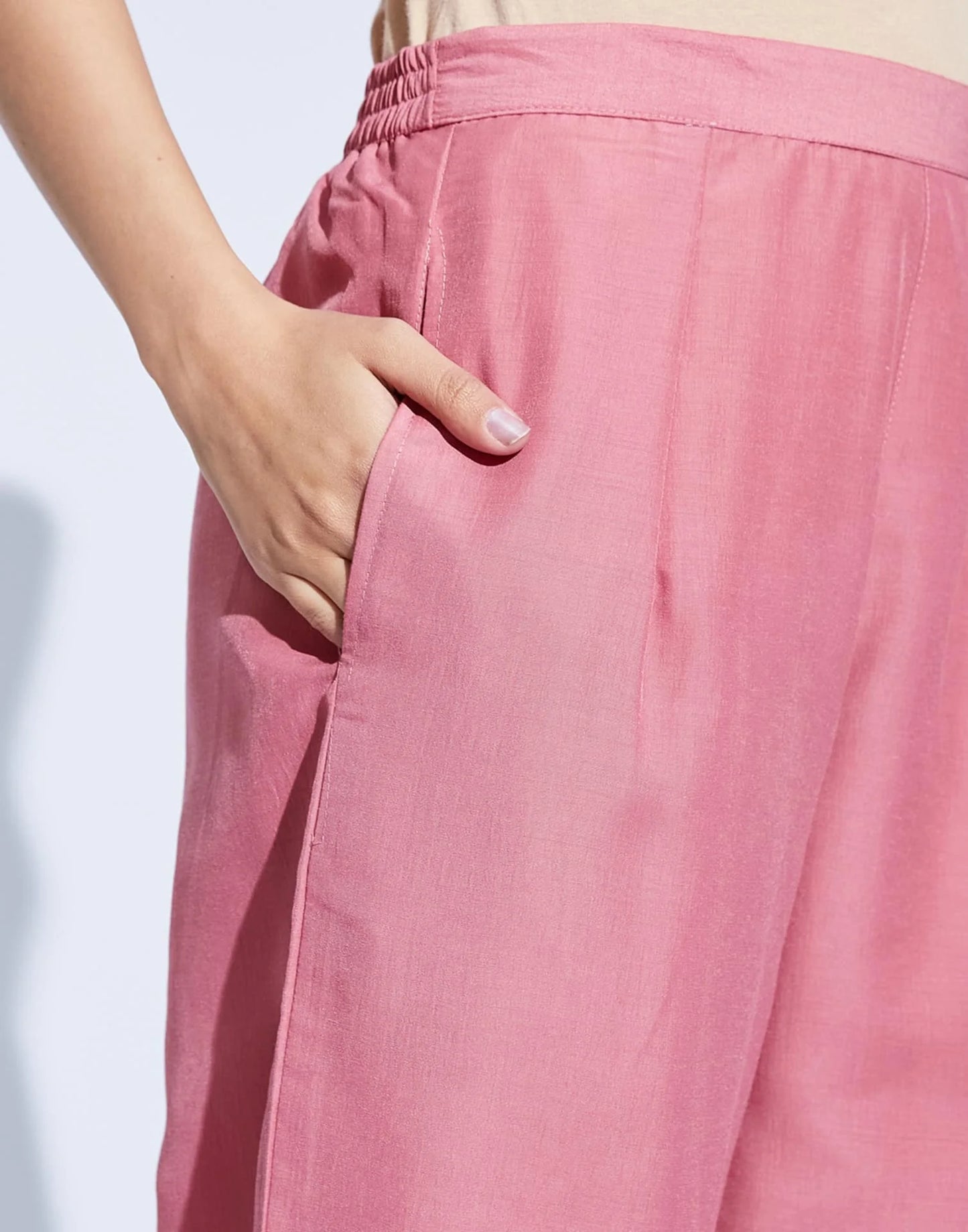 Silk Blend Weaving and Lace Straight Kurta with Pant & Dupatta