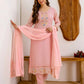 Pink Georgette Embroidered Kurta Set with Pant & Dupatta