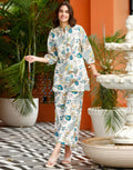 Rayon Printed Mandarin Collar Co-ord Set