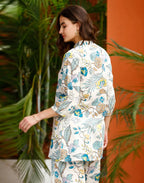 Rayon Printed Mandarin Collar Co-ord Set