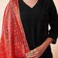 Affordable Black Rayon Dyed Kurta Set with dupatta 
