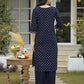 Cotton Printed V-Neck Straight Kurta with Pant & Dupatta