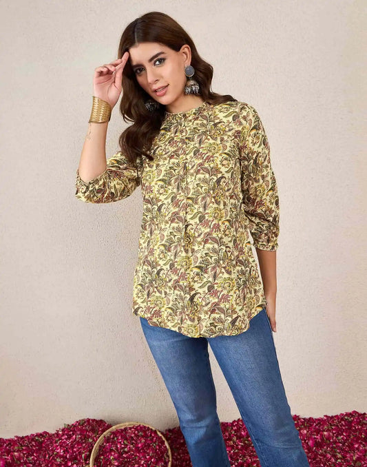 Cotton Printed Straight Kurti