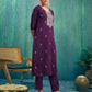 Silk Blend Embroidered Straight Kurta with Pant & Dupatta