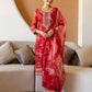 Red Organza Printed Straight Kurta Set with Pant & Dupatta for Women  Festive & Karwa Chauth Special