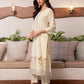 Cotton Solid and Jacquard A-Line Kurta with Pant & Dupatta