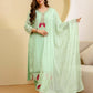 Green Georgette Embroidered Kurta Set with Pant & Dupatta