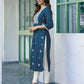 Cotton Embroidered Straight Kurti