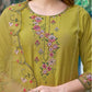 Affordable Mustard Yellow Silk Kurta Set with dupatta 