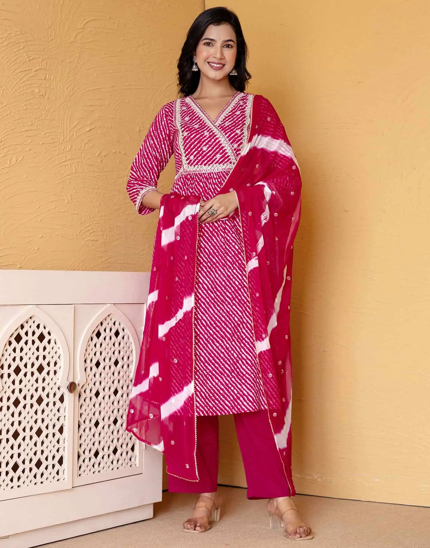 Cotton Printed Straight Kurta with Pant & Dupatta