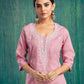 Cotton Embroidered Straight Kurti