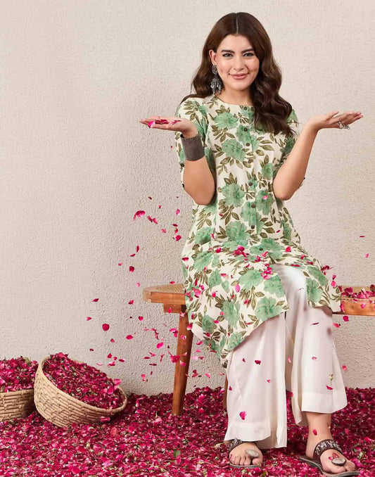 Cotton Printed Straight Kurti
