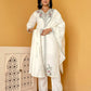 Silk Blend Embroidered Straight Kurta with Pant & Dupatta