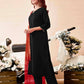 Affordable Black Rayon Dyed Kurta Set with dupatta 