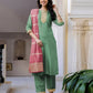 Skylee Green Silk Embroidered Straight Kurta Set for Women