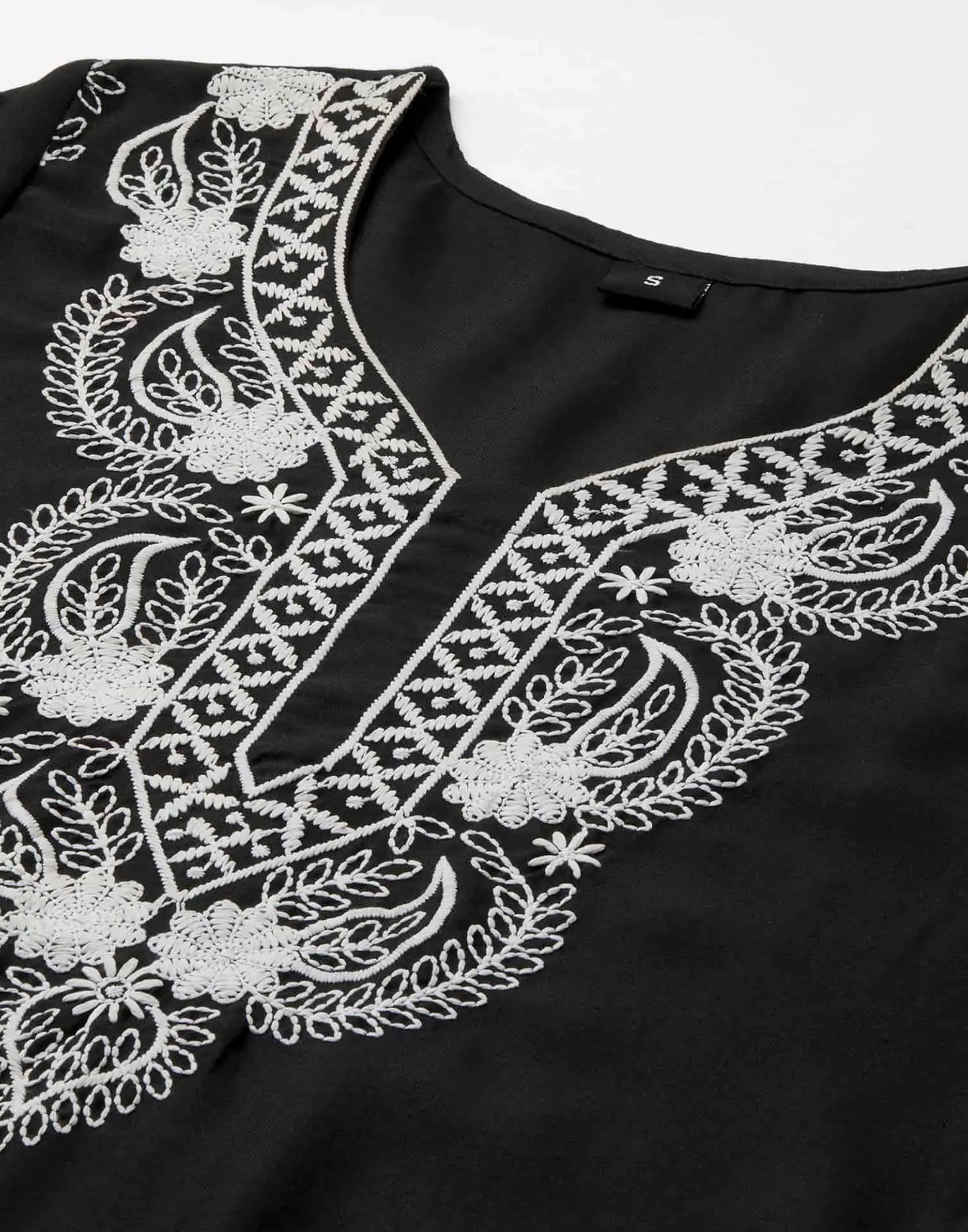 Cotton Embroidered Straight Kurti