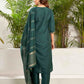 Silk Blend Woven Straight Kurta with Pant & Dupatta