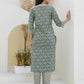 Cotton Printed, Tassels, Fabric Lace Straight Kurta with Pant & Dupatta