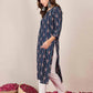 Cotton Printed Straight Round Neck Kurti