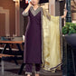 Silk Blend Sequins Embroidery Lace Straight Kurta with Pant & Dupatta