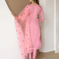 Pink Silk Blend Embroidered Straight Kurta Set for Women with Pant and Dupatta