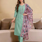Green Silk Embroidered Straight Kurta Set with Pant and Dupatta