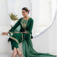 Affordable Dark Green Silk Embroidered Kurta Set with duppatta 