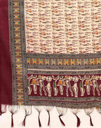 Skylee Poly Chinnon Embroidered Anarkali 3 Piece Kurta Set For Woman