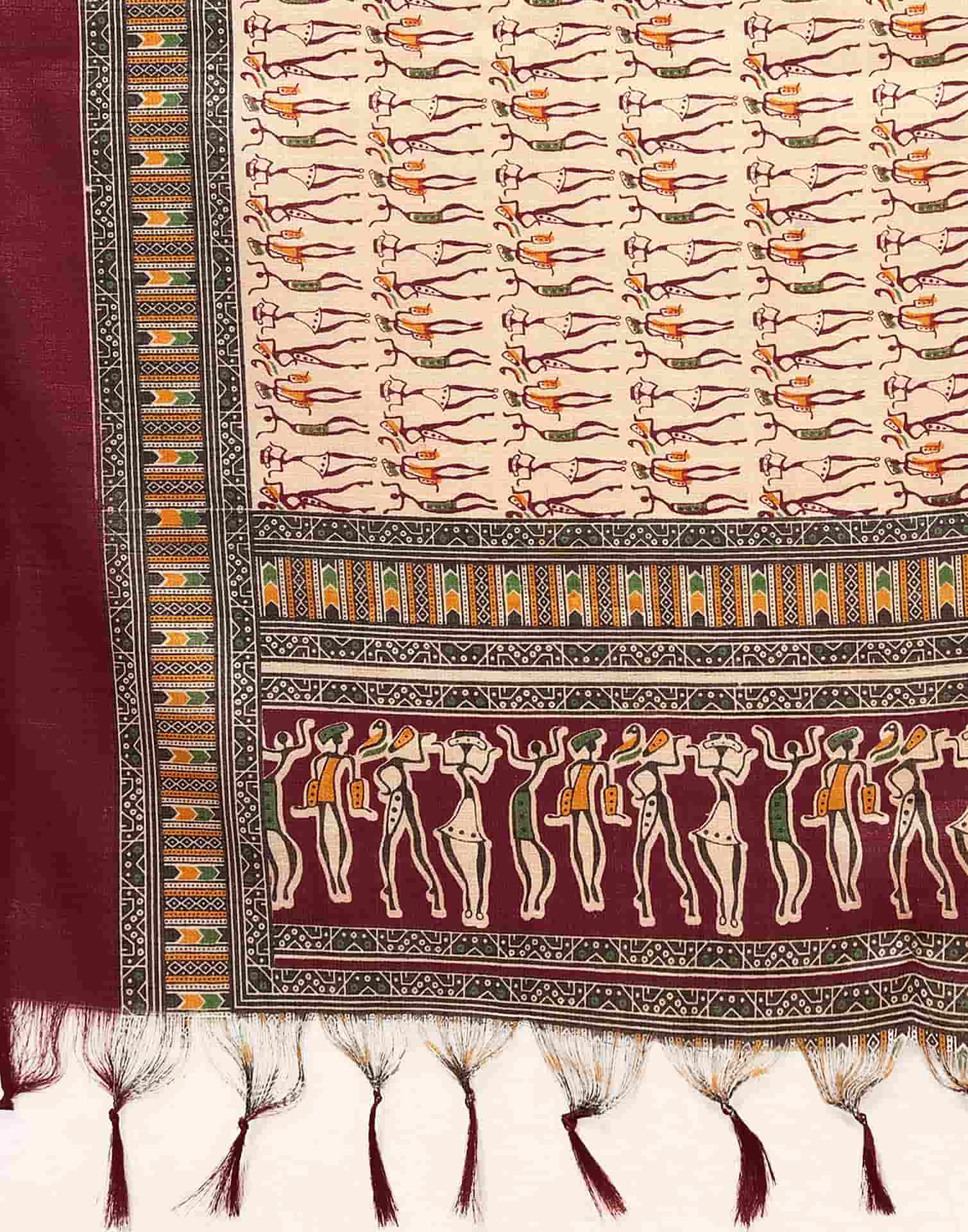 Maroon Cotton Anarkali Kurta Set with Pant & Dupatta Festive Wear under 1000