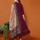 Maroon Cotton Anarkali Kurta Set with Pant & Dupatta Festive Wear under 1000