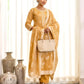 Yellow Cotton Woven Straight Kurta Set with Pant & Dupatta under 1250