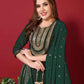 Green Cotton Embroidered Straight Kurta Set with Pant & Dupatta