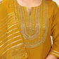 Yellow Cotton Straight Kurta Set with Pant & Dupatta for Women