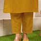 Yellow Cotton Straight Kurta Set with Pant & Dupatta for Women