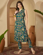 Skylee Rayon Printed V-Neck Co-ord Set For Woman