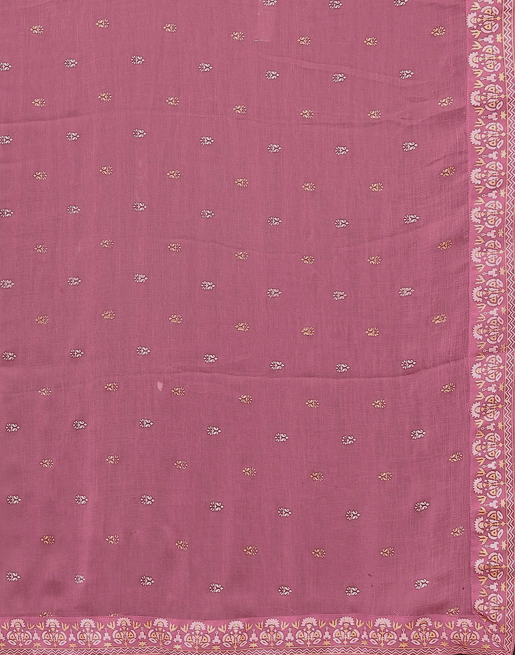 Poly Chinnon Foil Print A-Line 3 Piece Kurta Set