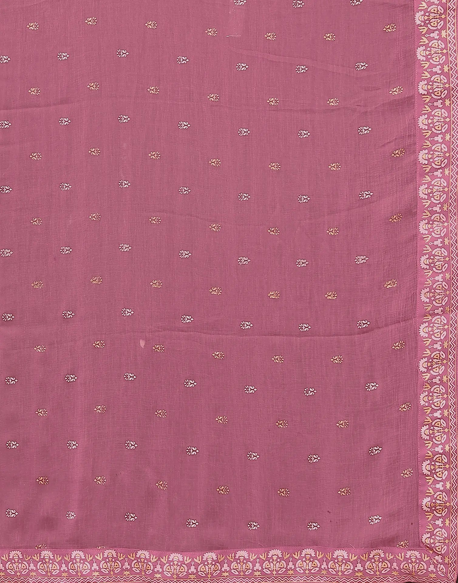 Poly Chinnon Foil Print A-Line 3 Piece Kurta Set
