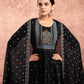 Black Cotton Printed Anarkali Kurta Set with Pant & Dupatta Festive Kurti Set Under 1299