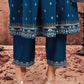 Blue Cotton Printed Anarkali Kurta Set with Pant & Dupatta Festive Wear for Women