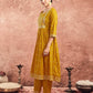 Yellow Cotton Printed Anarkali Kurta Set with Pant & Dupatta Festive Wear