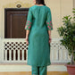 Silk Embroidery Work Straight Kurta with Pant & Dupatta